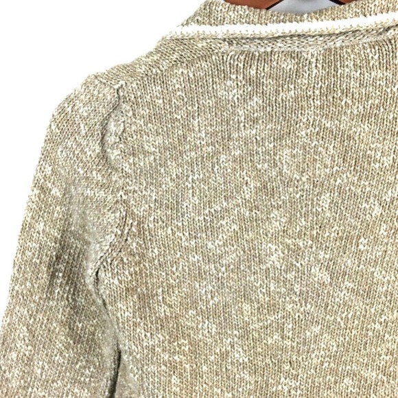 Amina Rubinacci Napoli Sweater 40 Tan Linen Made in Italy Cardigan Size Small - Picture 5 of 10